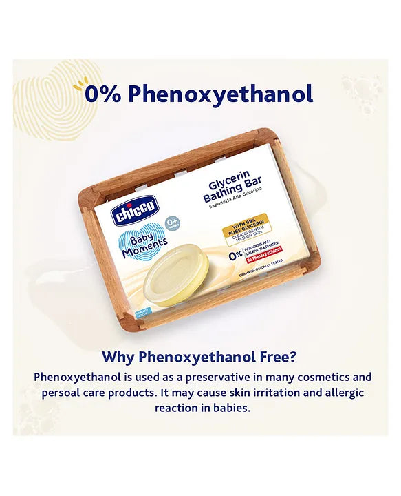 Chicco Baby Moments Glycerin Bathing Bar Pack of 4  - 75 g each