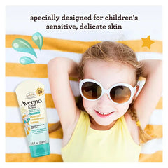 Aveeno Baby Sunscreen Aveeno Kids Continuous Protection Zinc Oxide Mineral Sunscreen Lotion for Sensitive Skin with SPF 50 - 88 ml
