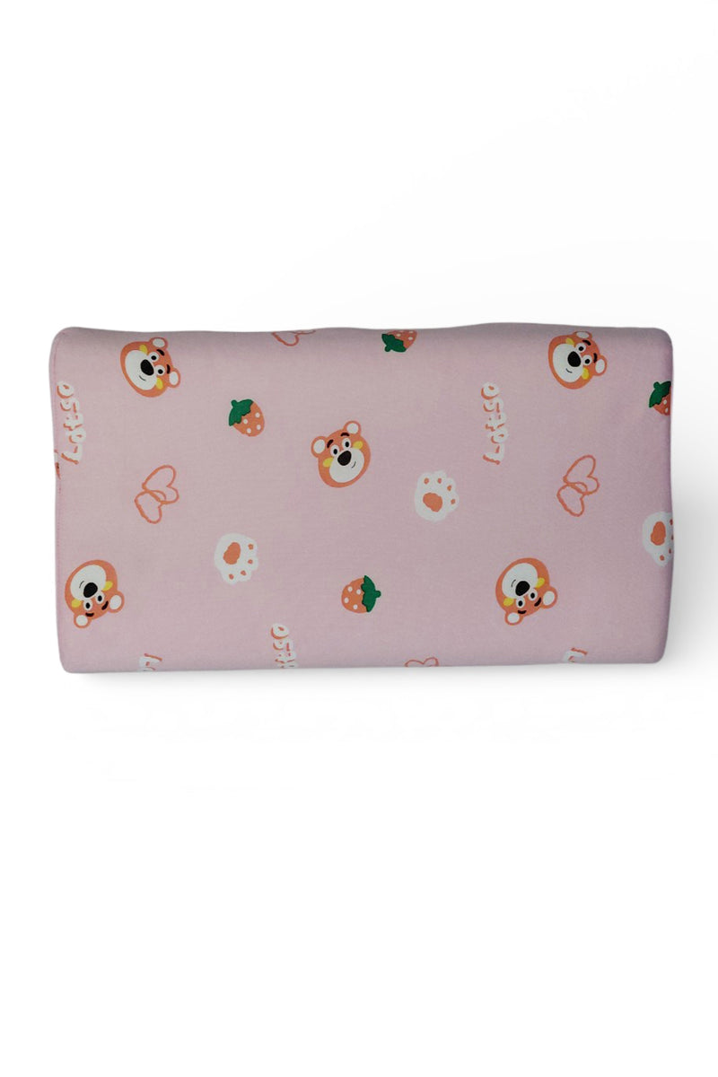 Kradyl Kroft Cervical Memory Foam Pillow for Kids 3 to 8 Yrs - Berry