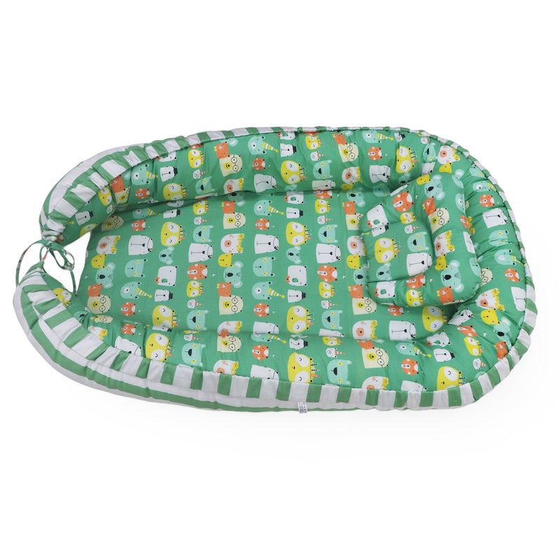 Green Panda - Baby Boat Bed for Babies & Infants | Portable Baby Bedding Set with Pillow