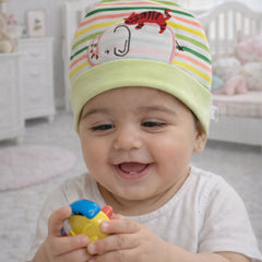 Kradyl Kroft Cotton Baby Cap | Stretchy Fabric | Good Fit - Green Elli