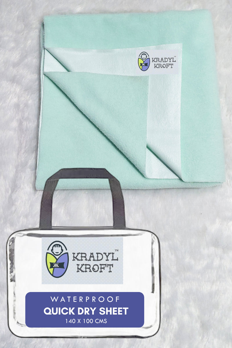 Kradyl Kroft Quick Dry Baby Bed Protector Waterproof Sheet 140 X 100 CMS