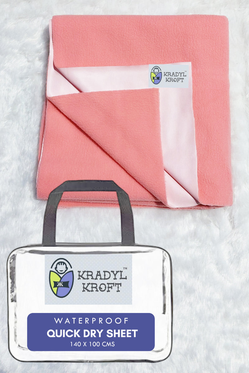 Kradyl Kroft Quick Dry Baby Bed Protector Waterproof Sheet 140 X 100 CMS