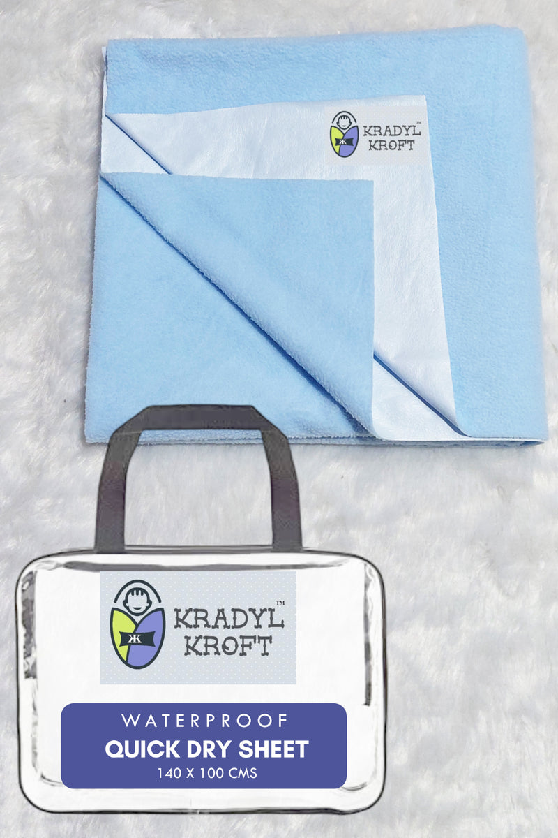 Kradyl Kroft Quick Dry Baby Bed Protector Waterproof Sheet 140 X 100 CMS