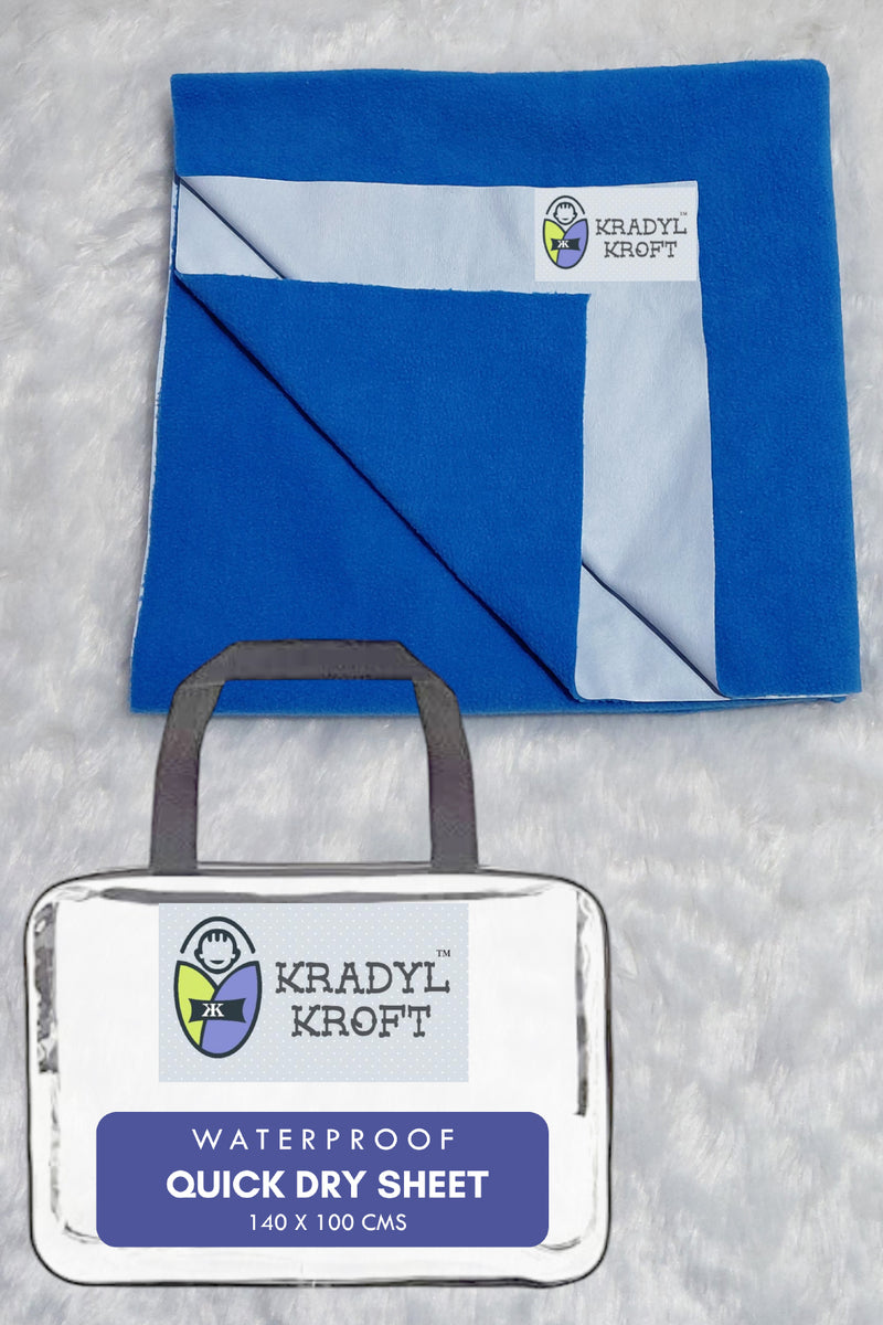 Kradyl Kroft Quick Dry Baby Bed Protector Waterproof Sheet 140 X 100 CMS