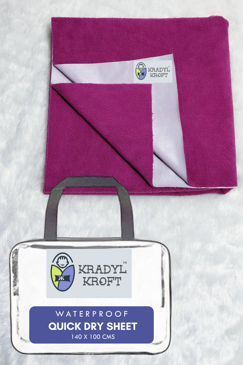 Kradyl Kroft Quick Dry Baby Bed Protector Waterproof Sheet 140 X 100 CMS