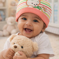 Kradyl Kroft Cotton Baby Cap | Stretchy Fabric | Good Fit - Peachy