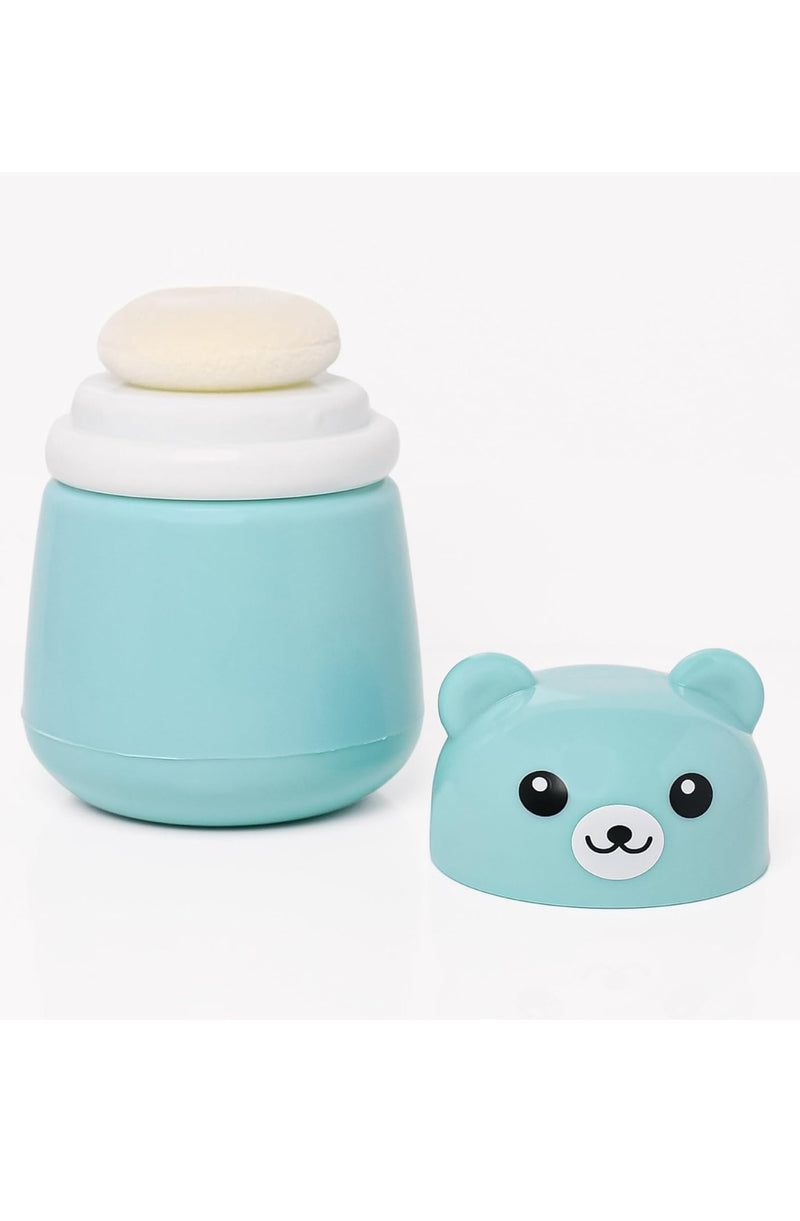 Blue Baby Powder Puff | Baby Powder Puff With Box | Powder Puff With Box Holder Container | Powder Puff For Babies | Puff Powder Box