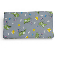 Kradyl Kroft Cervical Memory Foam Pillow for Kids 3 to 8 Yrs - Grey Dino