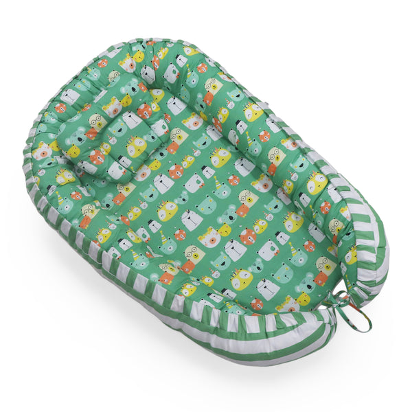 Green Panda - Baby Boat Bed for Babies & Infants | Portable Baby Bedding Set with Pillow