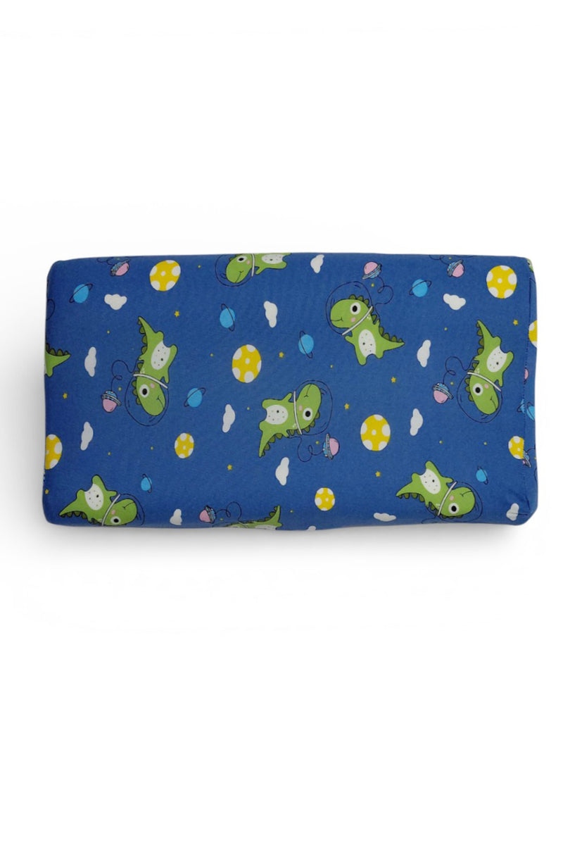 Kradyl Kroft Cervical Memory Foam Pillow for Kids 3 to 8 Yrs - Blue Dino