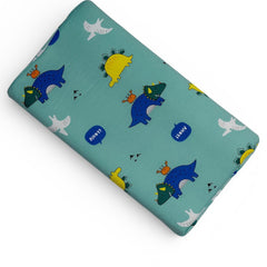 Kradyl Kroft Cervical Memory Foam Pillow for Kids 3 to 8 Yrs - Green Dino