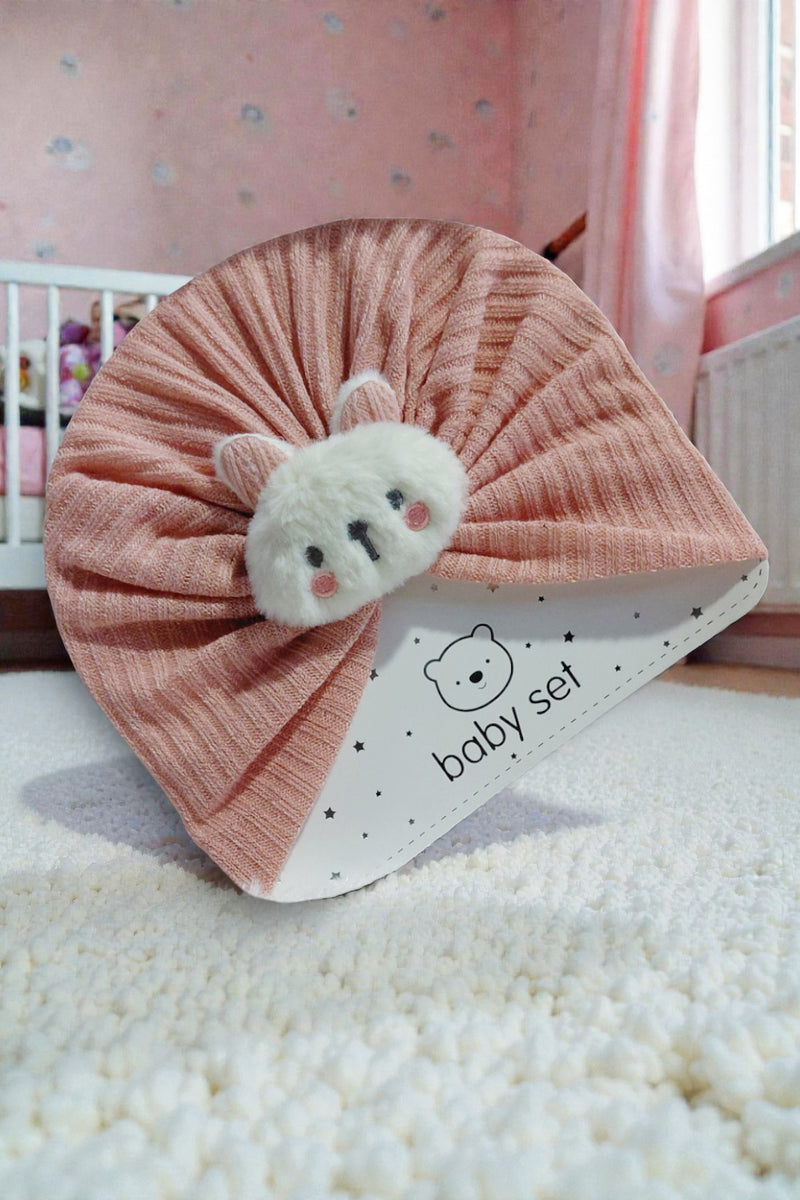 Kradyl Kroft Baby Girl Turban Cap | Stretchy Fabric | Good Fit - Peach