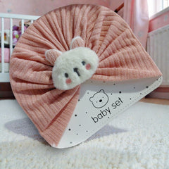 Kradyl Kroft Baby Girl Turban Cap | Stretchy Fabric | Good Fit - Peach