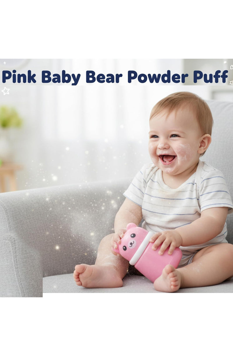 Pink Baby Powder Puff | Baby Powder Puff With Box | Powder Puff With Box Holder Container | Powder Puff For Babies | Puff Powder Box