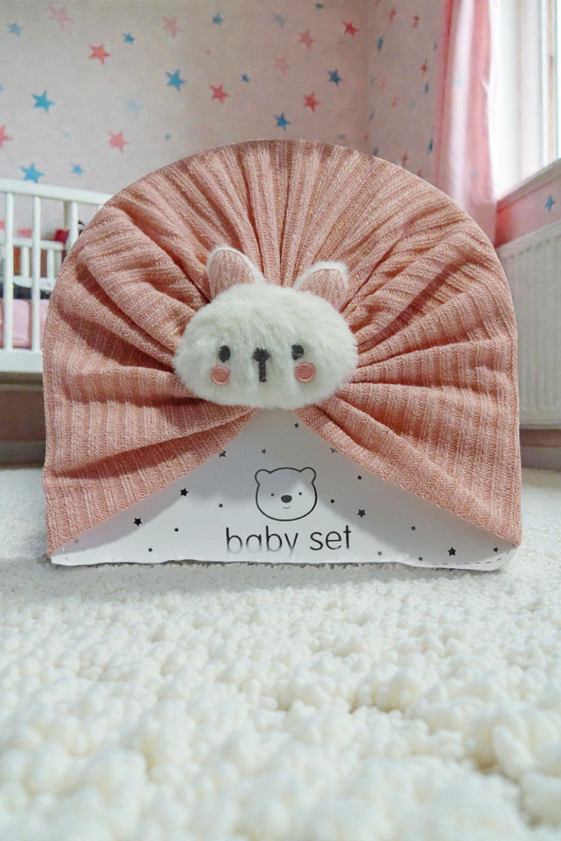 Kradyl Kroft Baby Girl Turban Cap | Stretchy Fabric | Good Fit - Peach