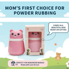 Pink Baby Powder Puff | Baby Powder Puff With Box | Powder Puff With Box Holder Container | Powder Puff For Babies | Puff Powder Box
