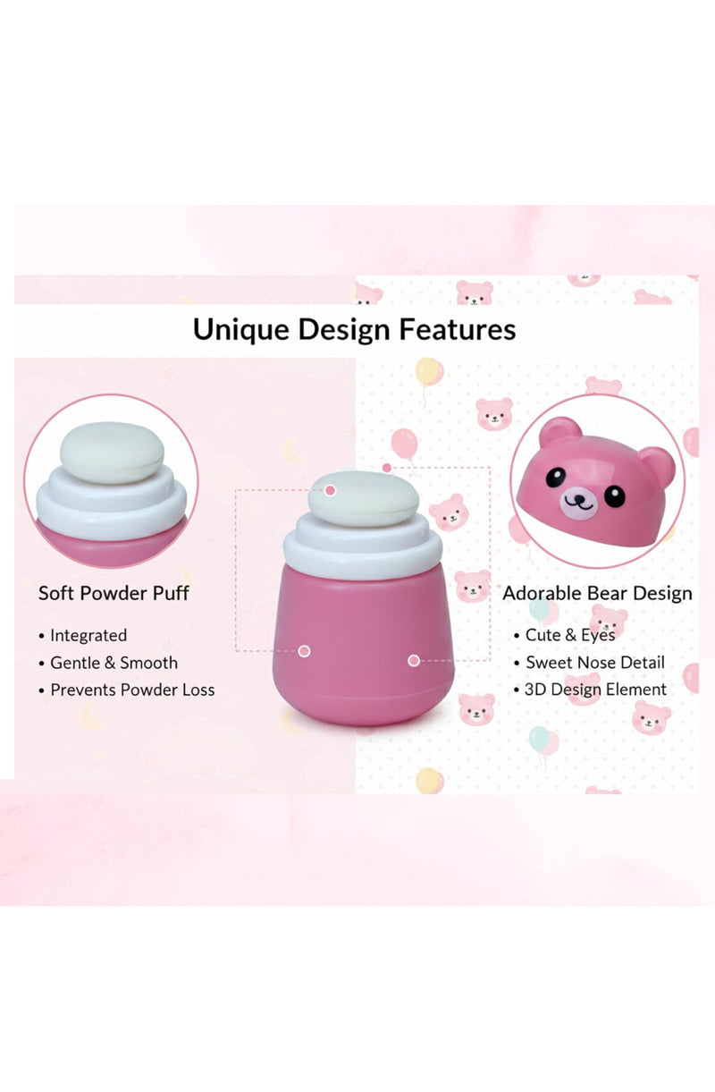 Pink Baby Powder Puff | Baby Powder Puff With Box | Powder Puff With Box Holder Container | Powder Puff For Babies | Puff Powder Box