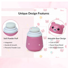 Pink Baby Powder Puff | Baby Powder Puff With Box | Powder Puff With Box Holder Container | Powder Puff For Babies | Puff Powder Box