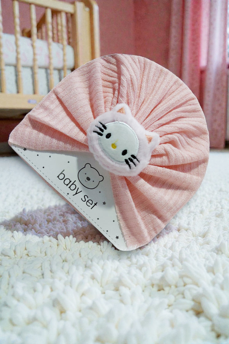 Kradyl Kroft Baby Girl Turban Cap | Stretchy Fabric | Good Fit - Pink