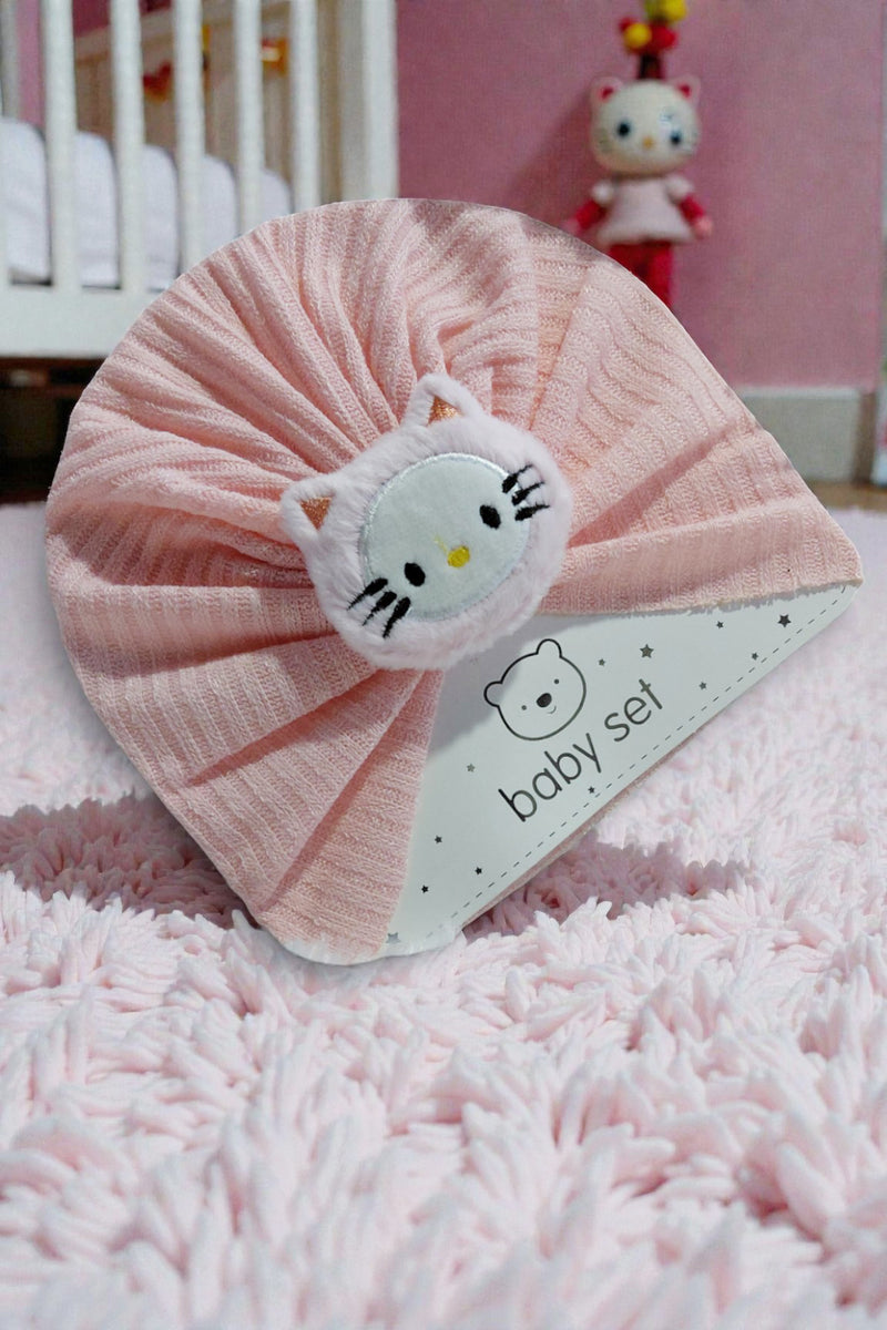 Kradyl Kroft Baby Girl Turban Cap | Stretchy Fabric | Good Fit - Pink