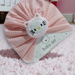 Kradyl Kroft Baby Girl Turban Cap | Stretchy Fabric | Good Fit - Pink