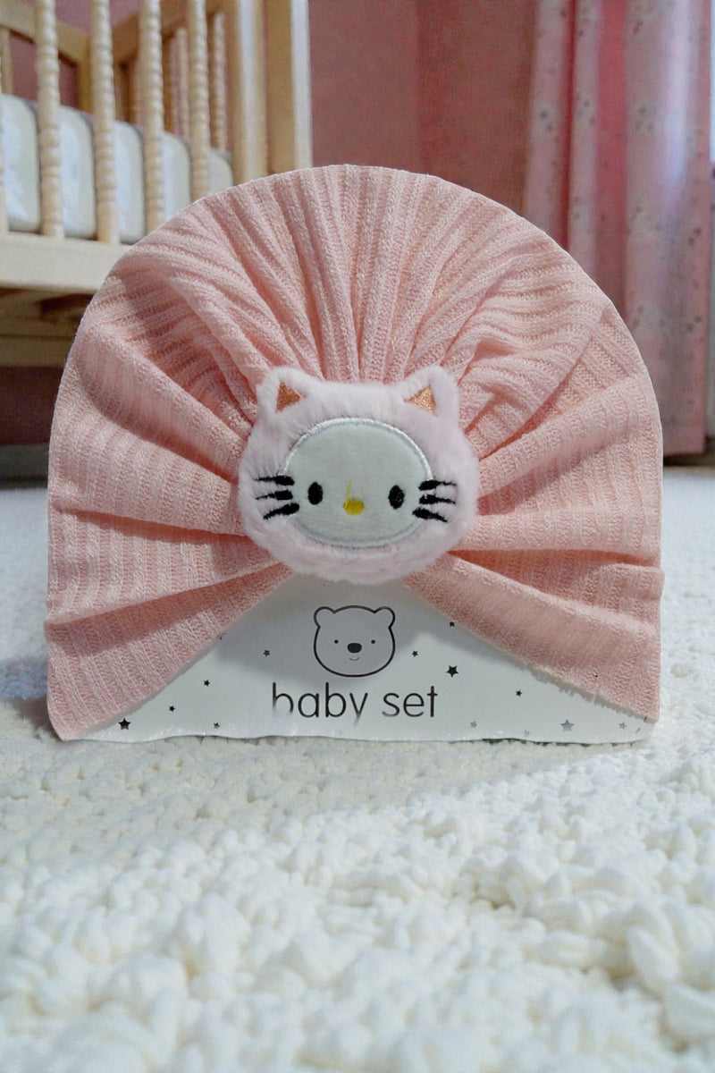 Kradyl Kroft Baby Girl Turban Cap | Stretchy Fabric | Good Fit - Pink