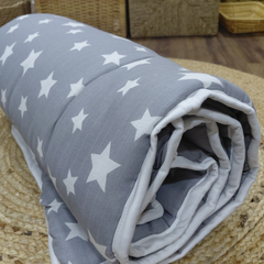 Premium Checkered Muslin Quilts for 0 to 2 Yrs | Born Star Grey