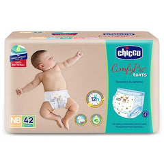 Chicco Comfypro Ultra Soft & Light Diaper Pants New Born - 42 Pieces &  Baby Moments Soft Cleansing Wipes With Flap Cover - 72 Wipes