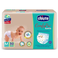 Chicco Comfypro Diaper Pants Medium - 30 Pieces &  Wet Wipes with Fliptop - 72 Wipes