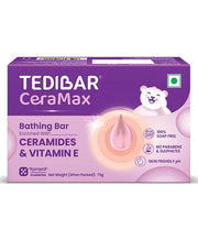 Tedibar Ceramax Bathing Bar - 75 g Enriched with Ceramides & Vitamin E|100% Soap Free| Skin friendly pH – By Torrent Pharma (Pack of 2)