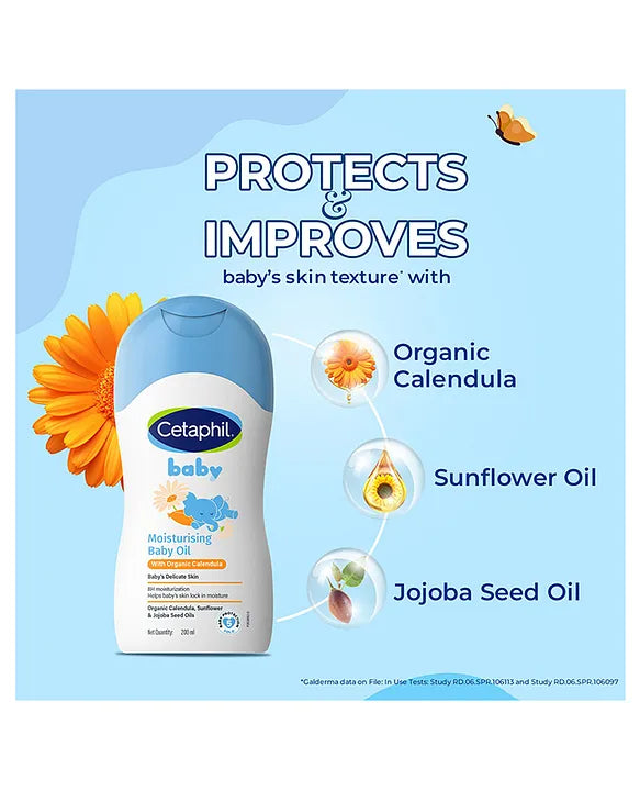 Cetaphil Baby Moisturizing Oil With Organic Calendula - 200ml