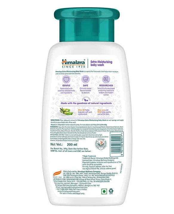 Himalaya Babycare Himalaya Herbal Extra Moisturizing Baby Wash - 200 ml