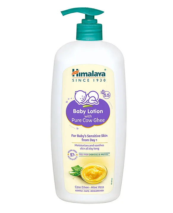 Himalaya Babycare Ghee Himalaya Baby Lotion with Pure Cow Ghee 700ml|pH 5.5|For Sensitive Baby Skin from Day 1|Upto 24-hr Moisture|Dermatologically Tested|Safe for Newborns|Aloe Vera