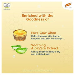 Himalaya Babycare Ghee Himalaya Head To Toe Baby Wash With Pure Cow Ghee 200 ml|pH5.5|For Sensitive Baby Skin from Day 1|Soap Free|No Tears|Newborn Safe|No Parabens|No Sulfates|Dermatologically Tested|Aloe Vera