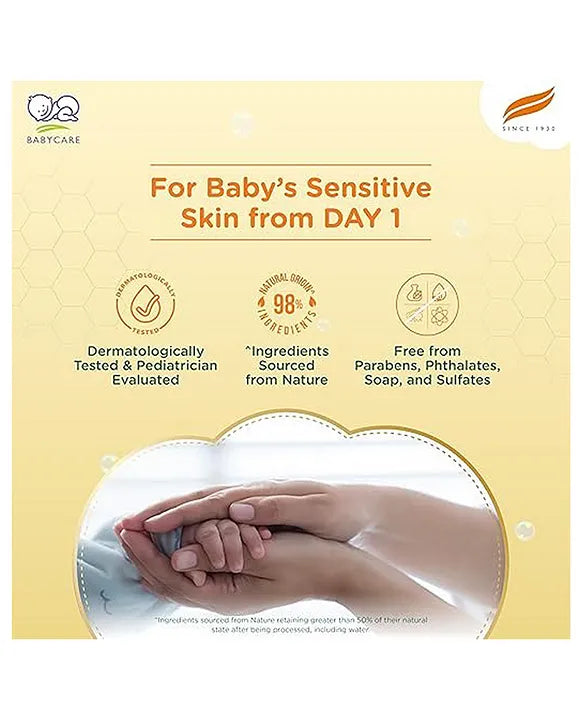 Himalaya Babycare Ghee Himalaya Head To Toe Baby Wash With Pure Cow Ghee 200 ml|pH5.5|For Sensitive Baby Skin from Day 1|Soap Free|No Tears|Newborn Safe|No Parabens|No Sulfates|Dermatologically Tested|Aloe Vera