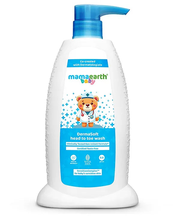 Mamaearth Baby DermaSoft Head to Toe Wash with SensiCareComplex for Baby's Sensitive Skin - 250 ml