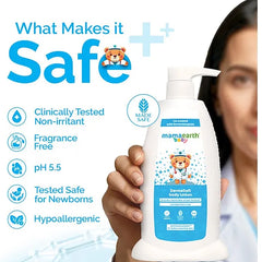 Mamaearth Baby DermaSoft Body Lotion with SensiCareComplex for Baby's Sensitive Skin Co-created with Dermatologists | Safe and Non-irritant formula | Fragrance Free - 250 ml