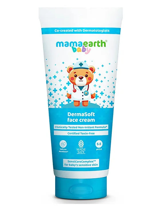 Mamaearth Baby DermaSoft Face Cream with SensiCareComplex for Baby's Sensitive Skin - 80 g