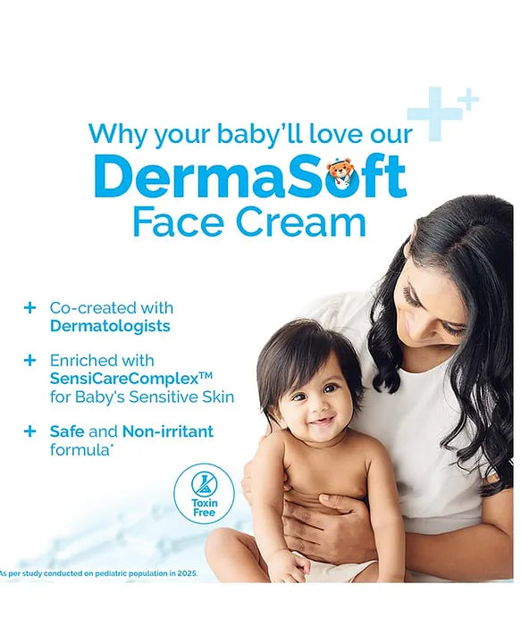 Mamaearth Baby DermaSoft Face Cream with SensiCareComplex for Baby's Sensitive Skin - 80 g