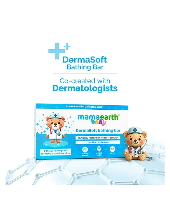 Mamaearth Baby Dermasoft Bathing Bar With Sensicare Complextm for Baby's Sensitive Skin - 75 g