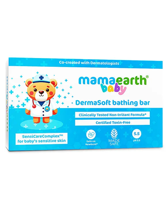 Mamaearth Baby Dermasoft Bathing Bar With Sensicare Complextm for Baby's Sensitive Skin - 75 g