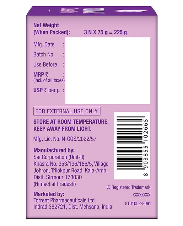 Torrent Pharma Tedibar Ceramax Bathing Bar | Enriched with Ceramides & Vitamin E | 100% Soap Free | Skin friendly pH Pack of 3 - 75 g Each