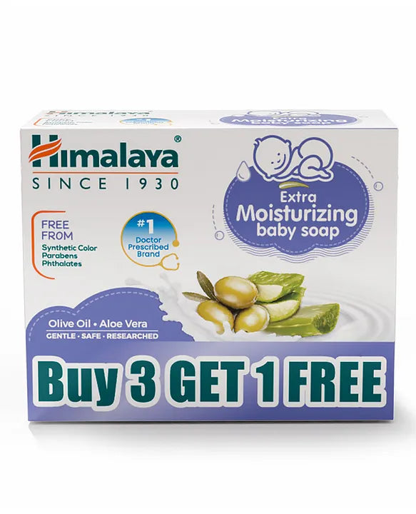 Himalaya Babycare Himalaya Extra Moisturising Baby Soap 4x75 gm (Buy 3 Get 1 Free)