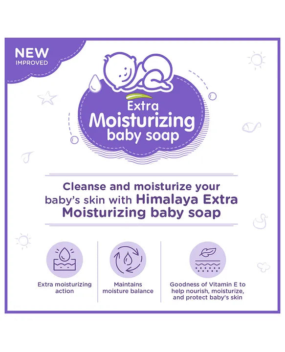 Himalaya Babycare Himalaya Extra Moisturising Baby Soap 4x75 gm (Buy 3 Get 1 Free)