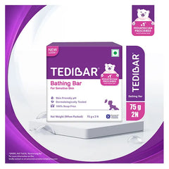 Torrent Pharma Tedibar Moisturising Baby Bathing Bar 75g x 2 (Pack of 1) 100% Soap Free No. 1* Paediatrician Prescribed Moisturising Bar - By