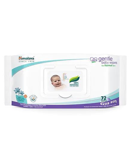 Himalaya Herbal Baby Powder - 400 gm & Gentle Baby Wipes - 72 Pieces