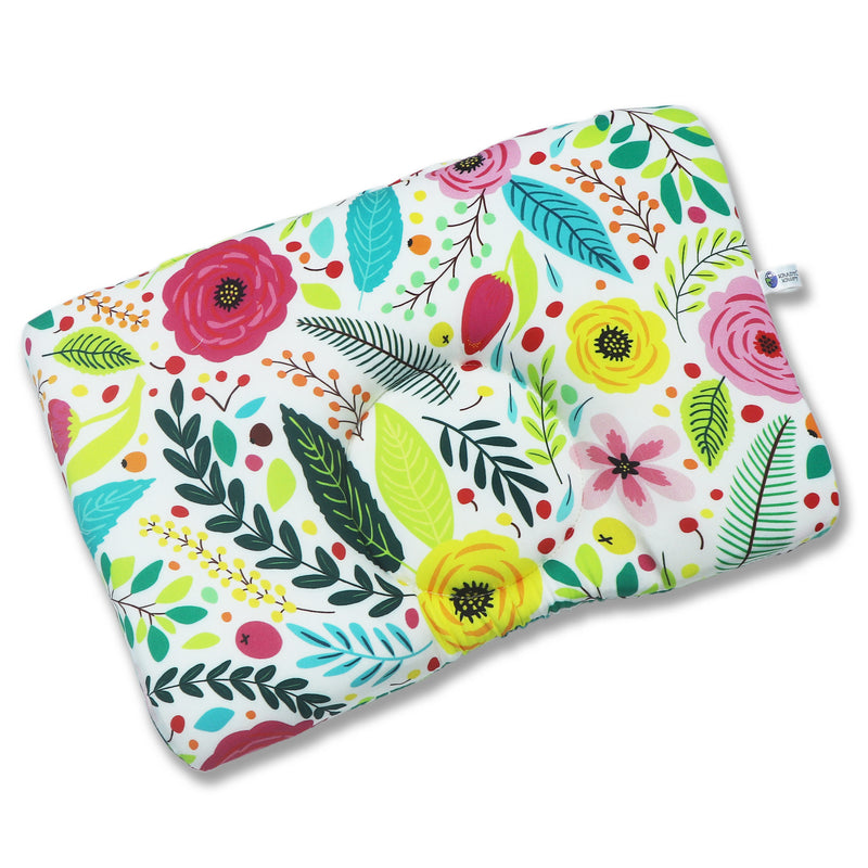 Kradyl Kroft Baby Head Shaping Pillow with 100% Cotton Removable Cover | New Born Pillow for Flat Head Prevention (Umame Floral)