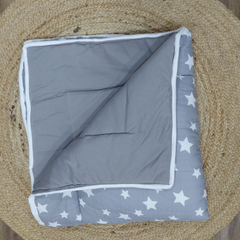 Premium Checkered Muslin Quilts for 0 to 2 Yrs | Born Star Grey