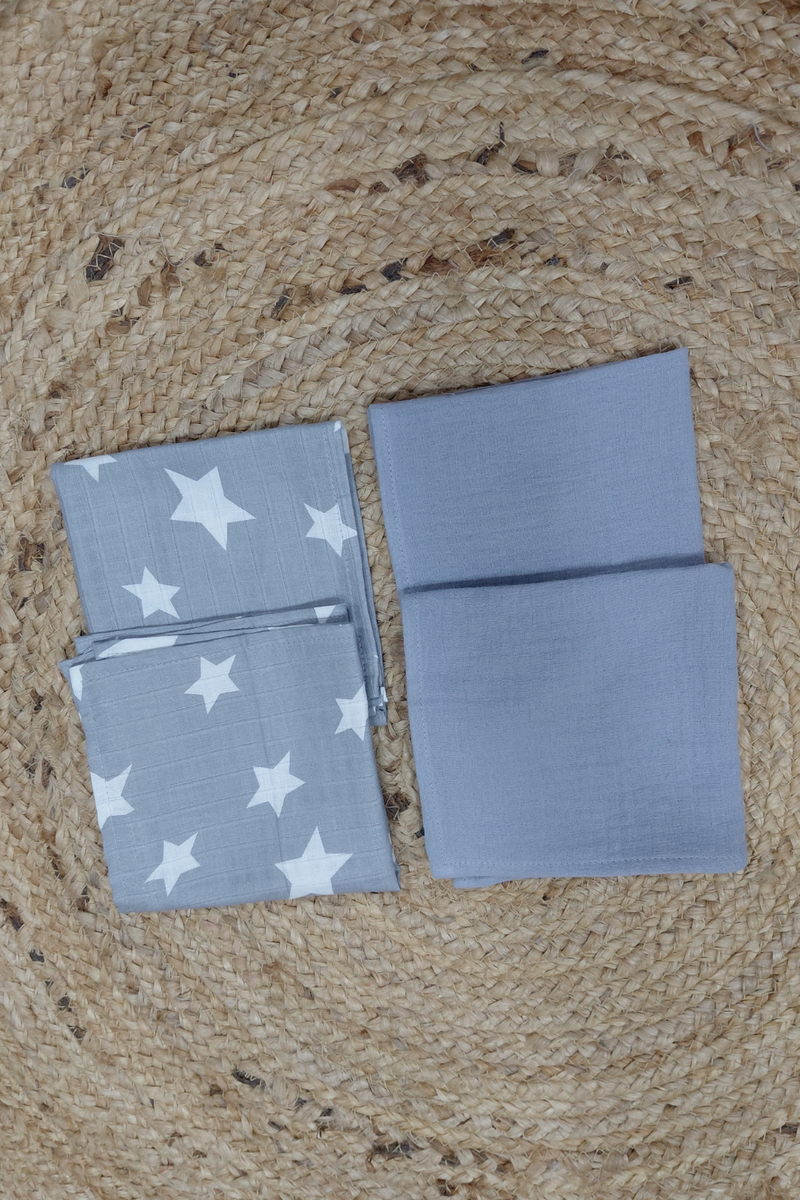 Pack of 4 Baby face Towels - Soft Cotton Muslin